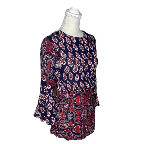 Anthropologie Raga Infinite Nights Open Back Bohemian Mixed Print Romper - Picture 5 of 14